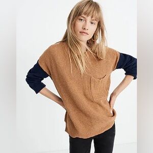 Madewell Thompson Pocket Pullover Sweater in Colorblock size XXL NWOT
